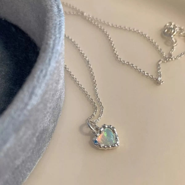 925 Sterling Silver Zircon Heart Necklace