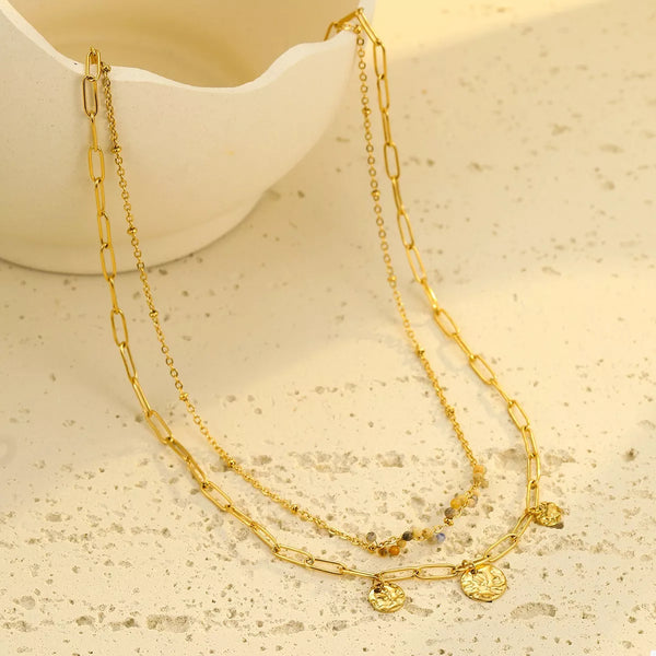 18K Gold-Plated Double-Layered Necklace